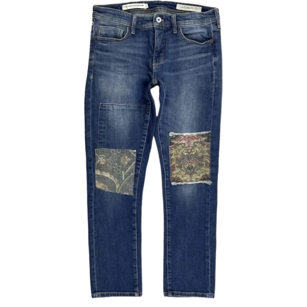 Anthropologie Pilcro and the Letterpress Slim Boyfriend Patchwork Jeans Size 28